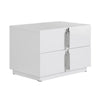 Cid Inji Nightstand | 2 Drawers | White High Gloss Finish | 28’’ BM338531