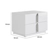 Cid Inji Nightstand | 2 Drawers | White High Gloss Finish | 28’’ BM338531