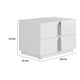 Cid Inji Nightstand | 2 Drawers | White High Gloss Finish | 28’’ BM338531