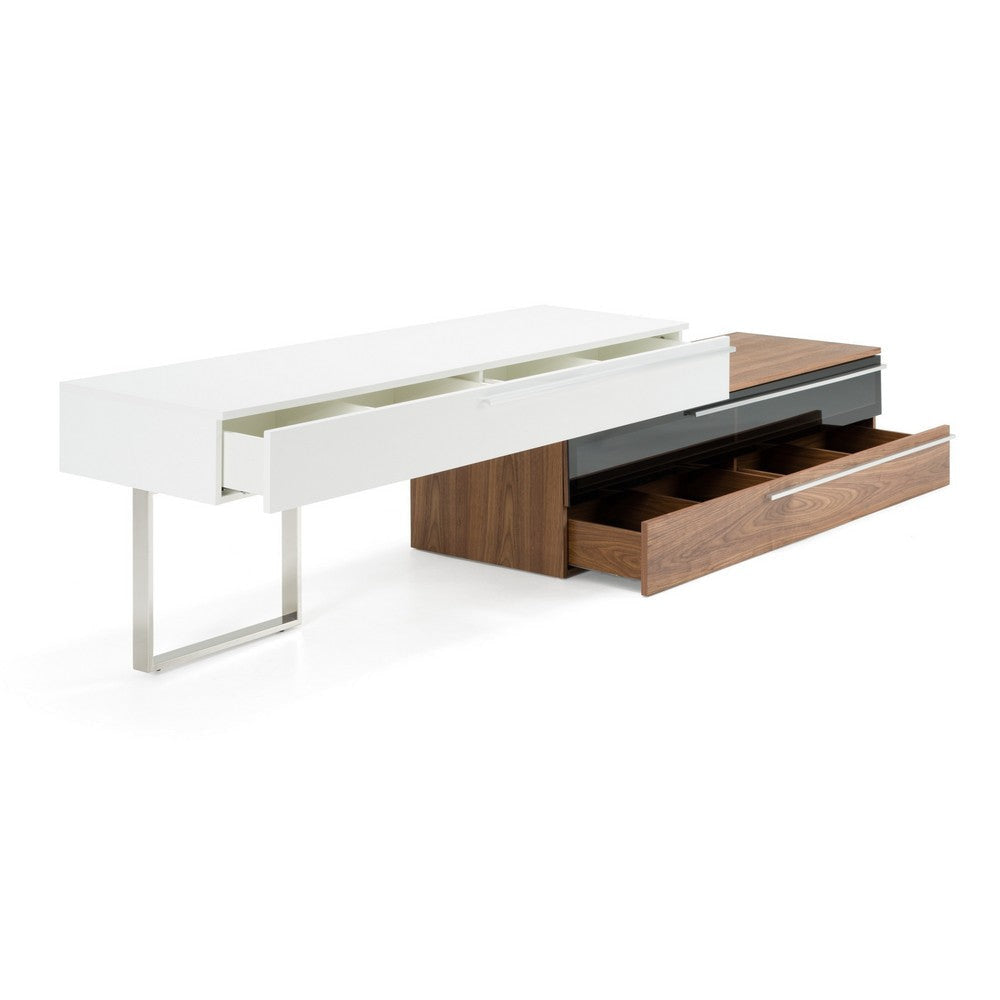 Cid Karl TV Stand Entertainment Console | Walnut Brown Veneer | 130’’ BM338532