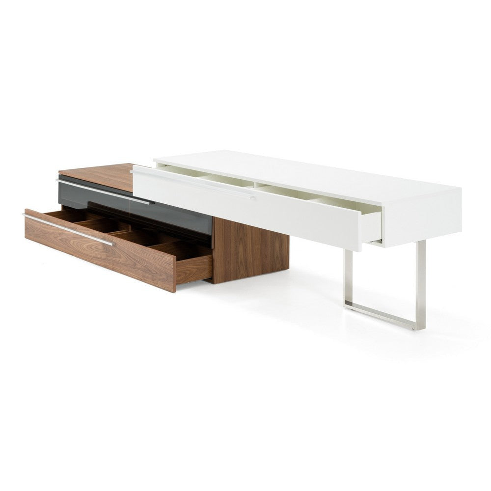 Cid Karl TV Stand Entertainment Console | Walnut Brown Veneer | 130’’ BM338532