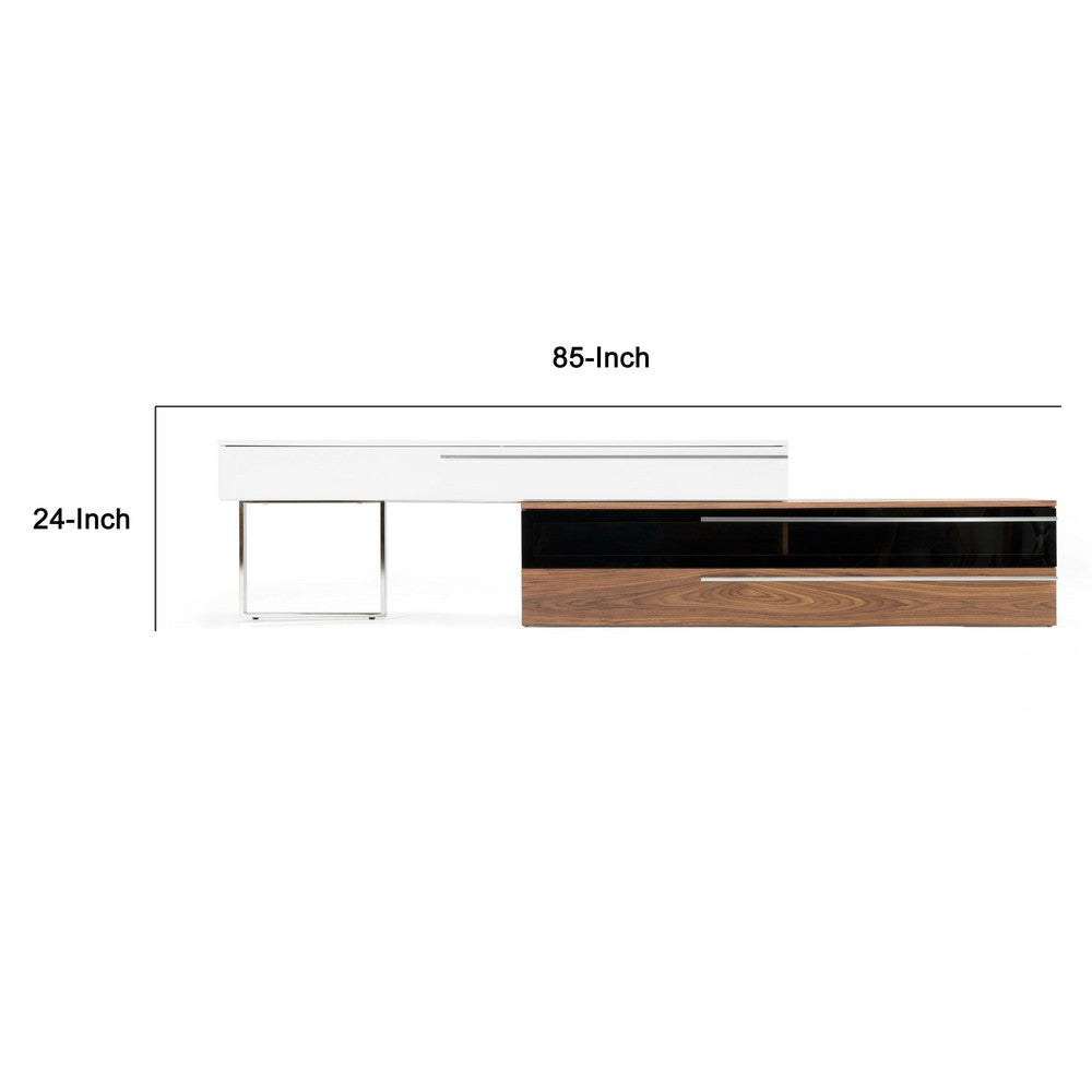 Cid Karl TV Stand Entertainment Console | Walnut Brown Veneer | 130’’ BM338532