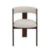 Cid Ashi Dining Chair Set of 2 | Cream Fabric | Rich Dark Brown Oak Wood BM338533