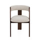 Cid Ashi Dining Chair Set of 2 | Cream Fabric | Rich Dark Brown Oak Wood BM338533