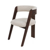Cid Ashi Dining Chair Set of 2 | Cream Fabric | Rich Dark Brown Oak Wood BM338533
