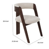 Cid Ashi Dining Chair Set of 2 | Cream Fabric | Rich Dark Brown Oak Wood BM338533