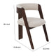 Cid Ashi Dining Chair Set of 2 | Cream Fabric | Rich Dark Brown Oak Wood BM338533