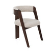 Cid Ashi Dining Chair Set of 2 | Cream Fabric | Rich Dark Brown Oak Wood