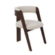 Cid Ashi Dining Chair Set of 2 | Cream Fabric | Rich Dark Brown Oak Wood