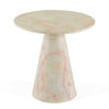 Cid Pany End Table | Modern Off-White Faux Marble | Round 24’’ Top BM338534