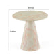 Cid Pany End Table | Modern Off-White Faux Marble | Round 24’’ Top BM338534