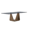 Cid Vang Dining Table | Walnut Brown Wood | 87’’ Gray Glass Top BM338535
