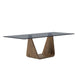 Cid Vang Dining Table | Walnut Brown Wood | 87’’ Gray Glass Top BM338535