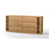 Noe Ruby Wide 6 Drawers Dresser | Natural Oak Brown Rubberwood BM338536