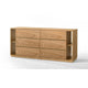 Noe Ruby Wide 6 Drawers Dresser | Natural Oak Brown Rubberwood BM338536