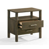 Cid Caro Nightstand | 2 Drawers 1 Shelf | Wenge Brown Rubberwood | 24’’ BM338538
