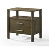 Cid Caro Nightstand | 2 Drawers 1 Shelf | Wenge Brown Rubberwood | 24’’ BM338538