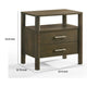 Cid Caro Nightstand | 2 Drawers 1 Shelf | Wenge Brown Rubberwood | 24’’ BM338538