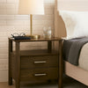 Cid Caro Nightstand | 2 Drawers 1 Shelf | Wenge Brown Rubberwood | 24"