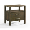 Cid Caro Nightstand | 2 Drawers 1 Shelf | Wenge Brown Rubberwood | 24’’ BM338538