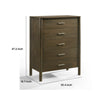 Cid Caro Tall Dresser Chest | 5 Drawers | Wenge Brown Rubberwood BM338540