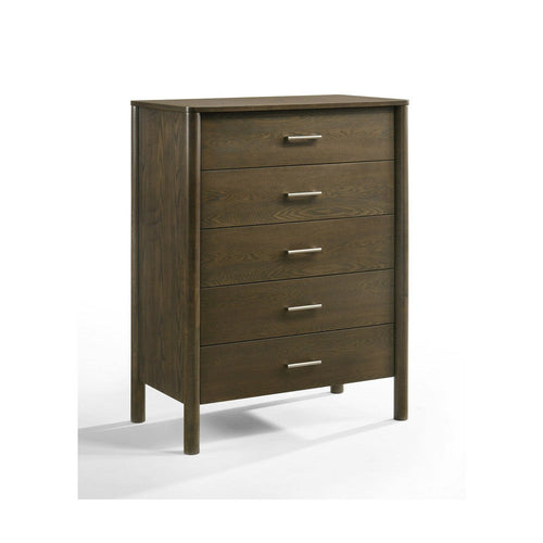 Cid Caro Tall Dresser Chest | 5 Drawers | Wenge Brown Rubberwood