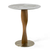 Cid Caly Bar Table | Walnut Brown Base | Gold Steel | 38" Ceramic Top
