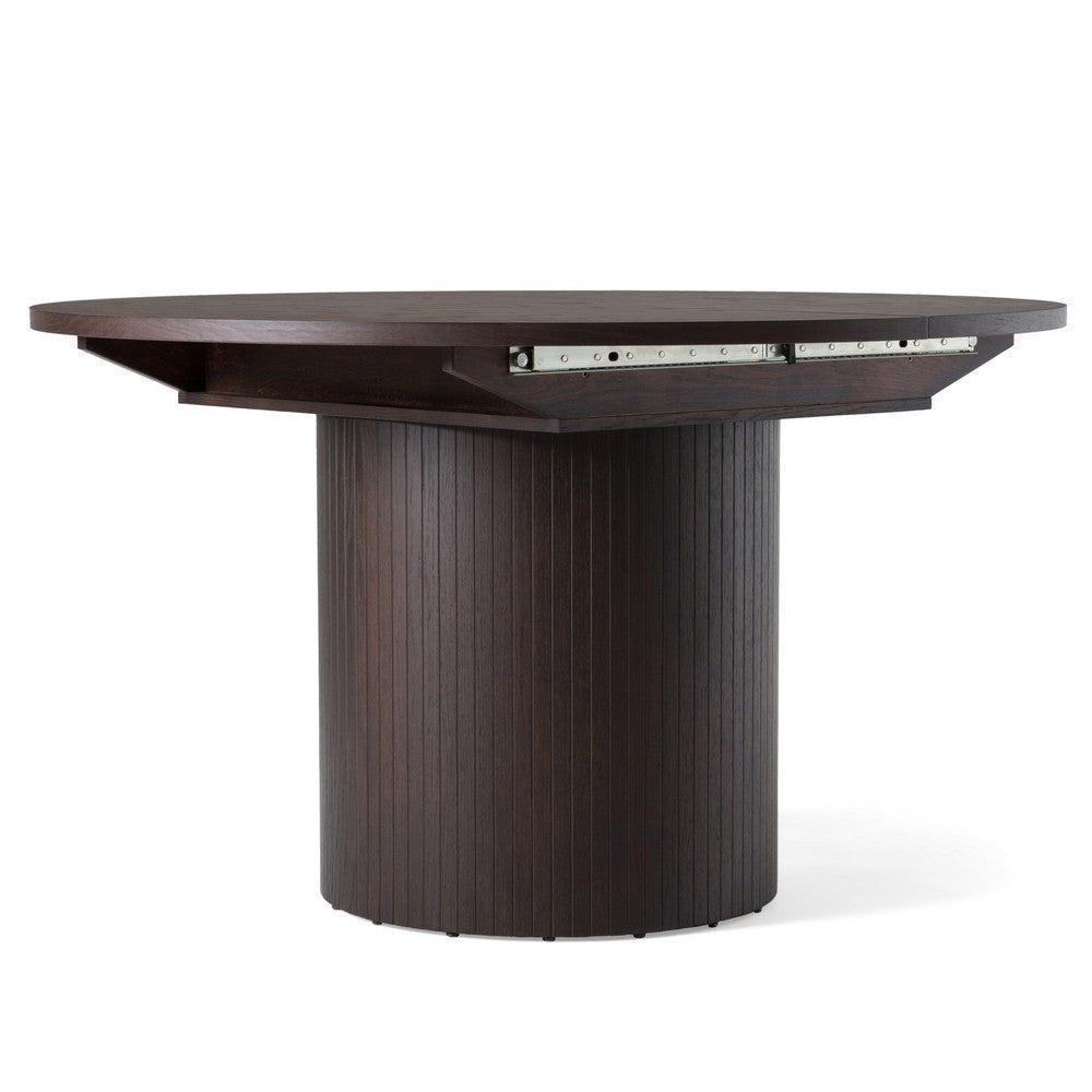 Cid Kimi Extendable Dining Table | Brown Veneer | Round 51-71’’ Top BM338544