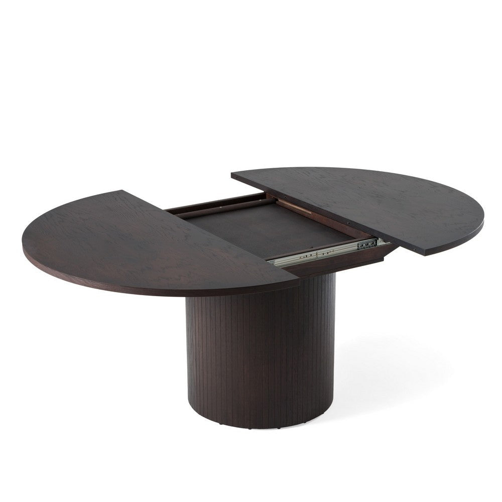 Cid Kimi Extendable Dining Table | Brown Veneer | Round 51-71’’ Top BM338544