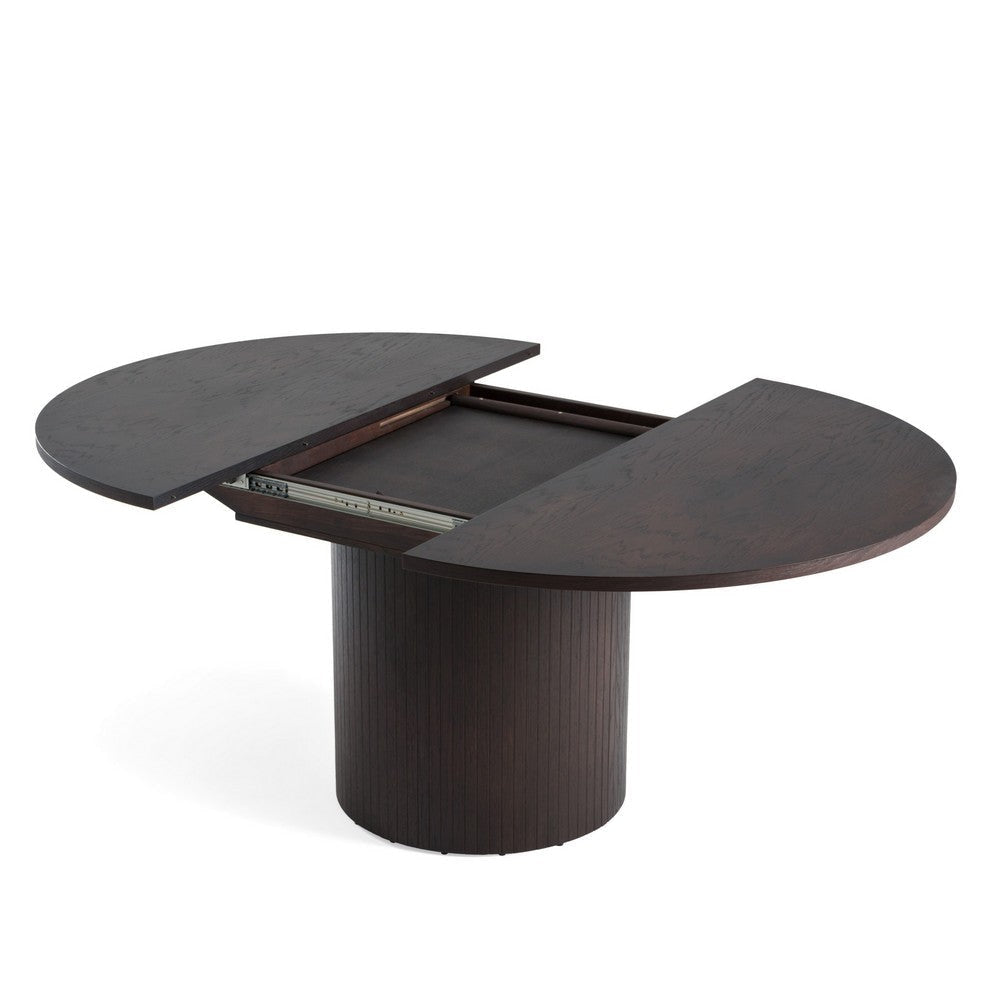 Cid Kimi Extendable Dining Table | Brown Veneer | Round 51-71’’ Top BM338544