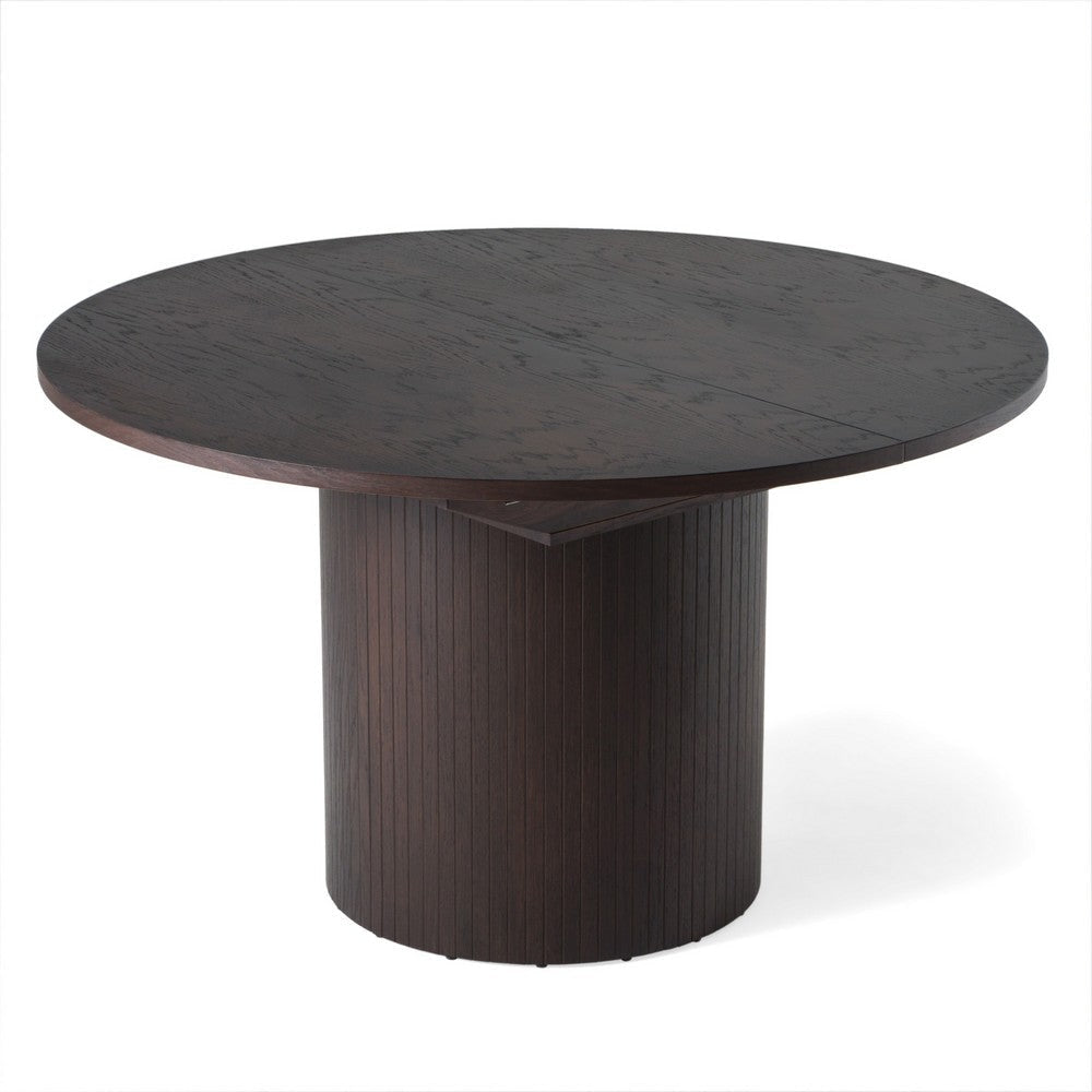 Cid Kimi Extendable Dining Table | Brown Veneer | Round 51-71" Top