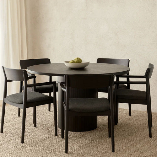 Cid Kimi Extendable Dining Table | Brown Veneer | Round 51-71" Top