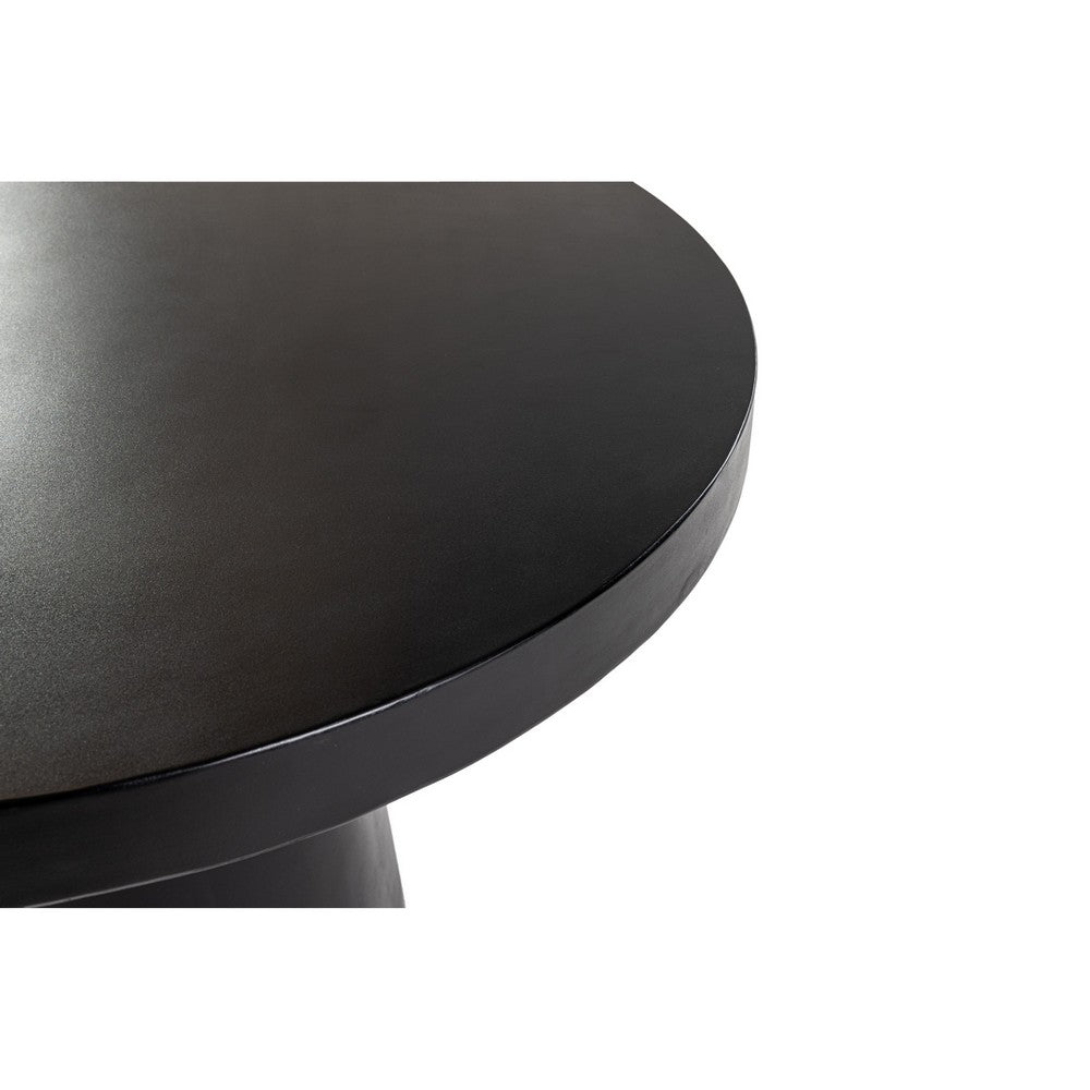 Cid Deso Dining Table | Black Concrete & Tapered Base | Round 43" Top