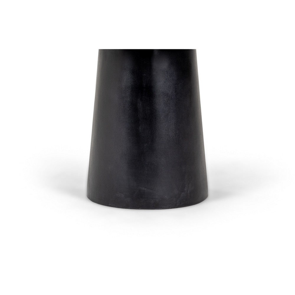Cid Deso Dining Table | Black Concrete & Tapered Base | Round 43" Top