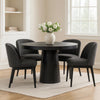 Cid Deso Dining Table | Black Concrete & Tapered Base | Round 43" Top