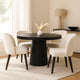 Cid Deso Dining Table | Black Concrete & Tapered Base | Round 43" Top