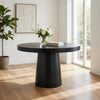 Cid Deso Dining Table | Black Concrete & Tapered Base | Round 43" Top