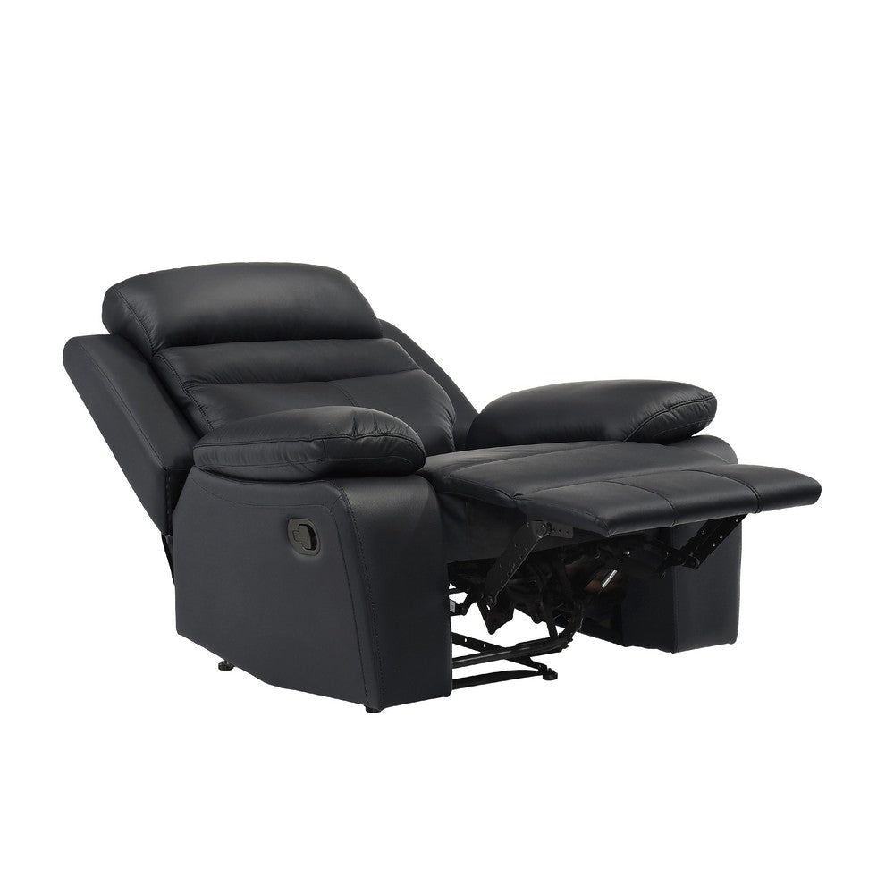 Hanna Manual Reclining Chair | Black Top Grain Leather BM338546