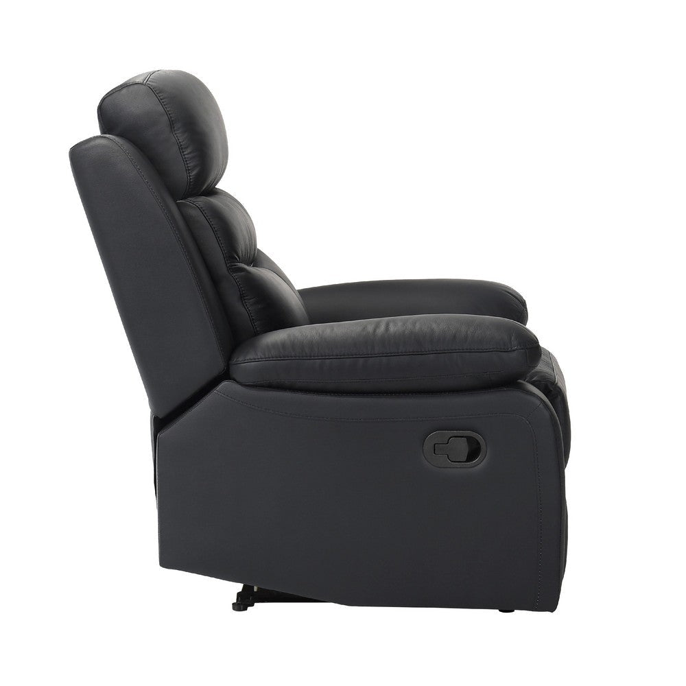 Hanna Manual Reclining Chair | Black Top Grain Leather BM338546
