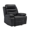 Hanna Manual Reclining Chair | Black Top Grain Leather