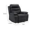 Hanna Manual Reclining Chair | Black Top Grain Leather BM338546