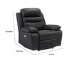 Hanna Power Reclining Chair | USB Port | Black Top Grain Leather BM338547