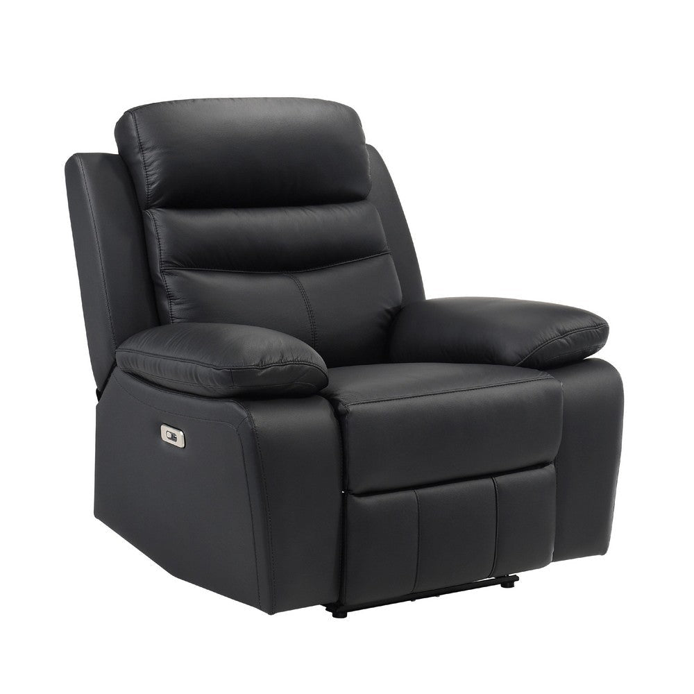 Hanna Power Reclining Chair | USB Port | Black Top Grain Leather BM338547