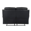 Hanna Manual Double Recliner Loveseat | Black Grain Leather | 64’’ BM338548
