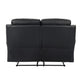 Hanna Manual Double Recliner Loveseat | Black Grain Leather | 64’’ BM338548