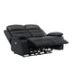 Hanna Power Double Reclining Loveseat | Black Leather | USB | 64’’ BM338549