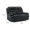 Hanna Power Double Reclining Loveseat | Black Leather | USB | 64’’ BM338549