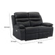 Hanna Power Double Reclining Loveseat | Black Leather | USB | 64’’ BM338549