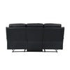 Hanna Manual Double Reclining Sofa | Black Top Grain Leather | 87’’ BM338550