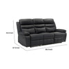 Hanna Manual Double Reclining Sofa | Black Top Grain Leather | 87’’ BM338550